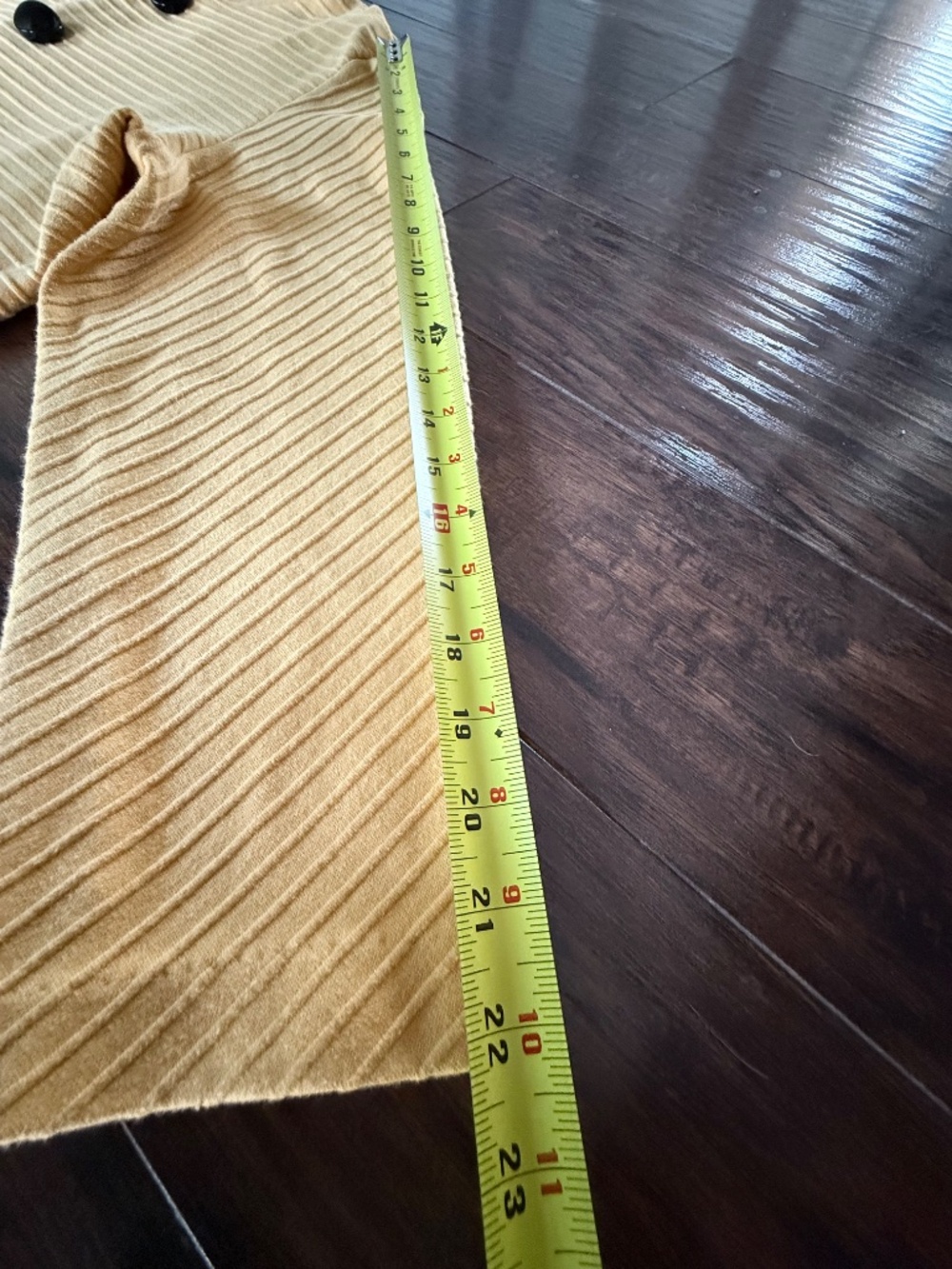JM Collection Yellow Ribbed Knit Button Front Jacket Approx. L Stretch - Picture 7 of 10